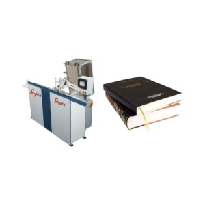 Case binding equipment for hardcover book production